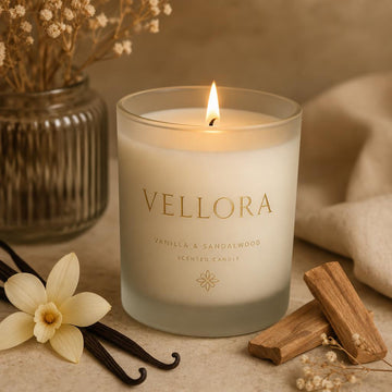 Vela Aromática Vanilla & Sandalwood Vellora